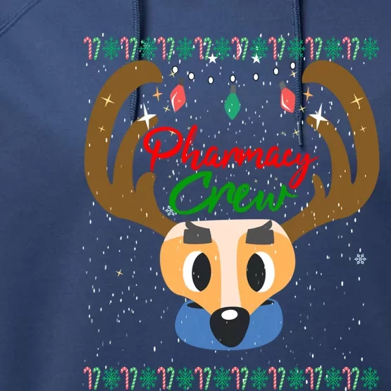 Funny Pharmacy Crew Christmas Pharmacist Reindeer Xmas Gift Performance Fleece Hoodie