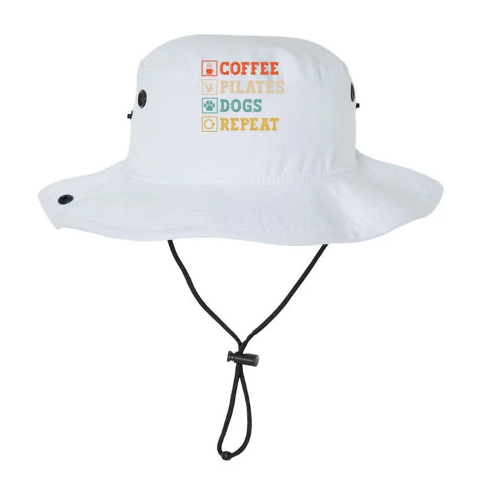 Funny Pilates Coffee Pilates Dogs Repeat Pilates Lover Gift Legacy Cool Fit Booney Bucket Hat