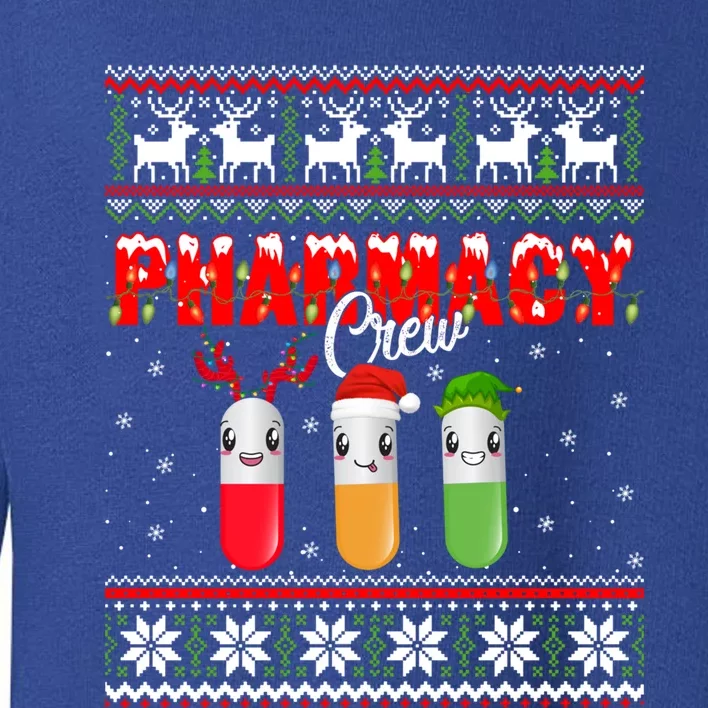 Funny Pharmacy Crew Funny Pills Merry Christmas Ugly Sweater Cute Gift Toddler Sweatshirt