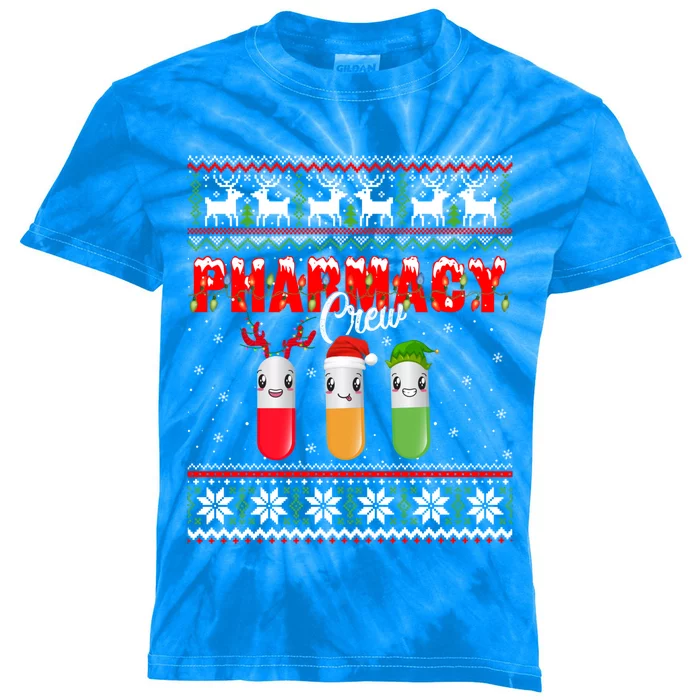 Funny Pharmacy Crew Funny Pills Merry Christmas Ugly Sweater Cute Gift Kids Tie-Dye T-Shirt