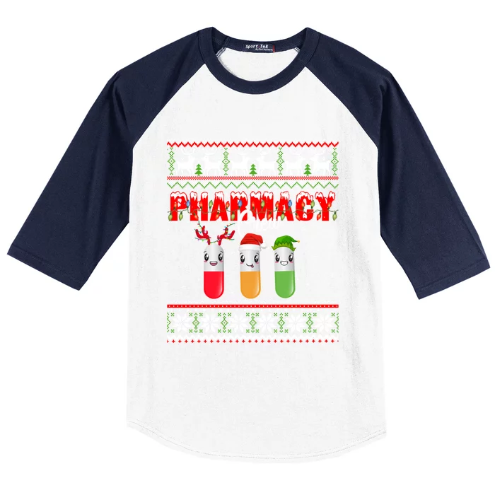 Funny Pharmacy Crew Funny Pills Merry Christmas Ugly Sweater Cute Gift Baseball Sleeve Shirt