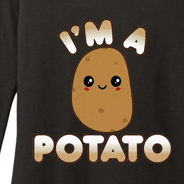 Funny Potato Costume Cute Kawaii Style Smiling Im A Potato Womens CVC Long Sleeve Shirt