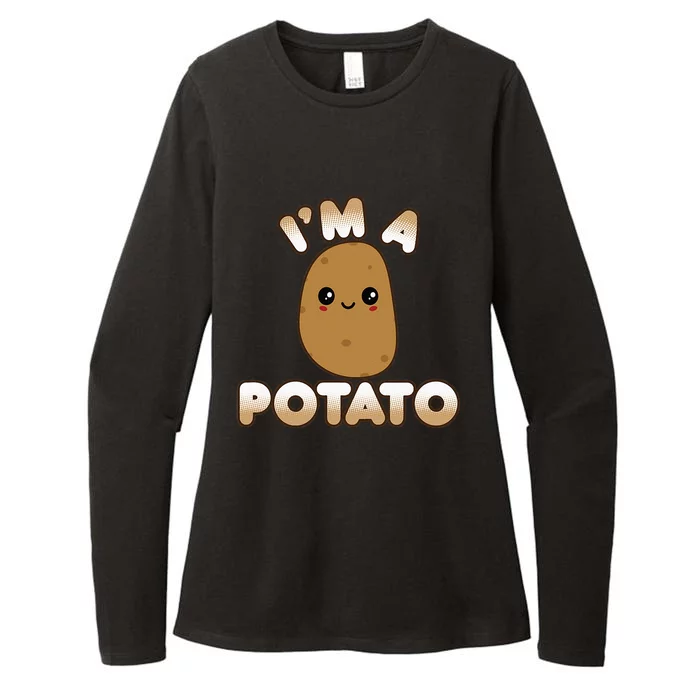 Funny Potato Costume Cute Kawaii Style Smiling Im A Potato Womens CVC Long Sleeve Shirt