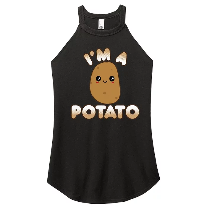 Funny Potato Costume Cute Kawaii Style Smiling Im A Potato Women’s Perfect Tri Rocker Tank