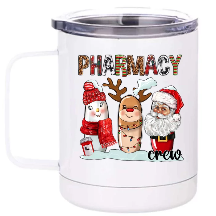 Funny Pharmacy Crew Squad Christmas Matching Holiday Pajama Funny Gift Front & Back 12oz Stainless Steel Tumbler Cup