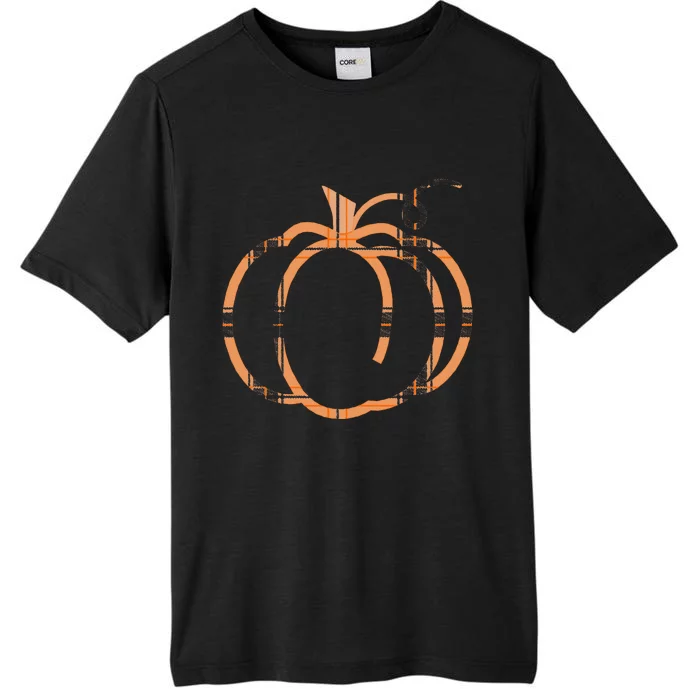 Fall Pumpkin Cute Thanksgiving Autumn Buffalo Plaid Pumpkin ChromaSoft Performance T-Shirt