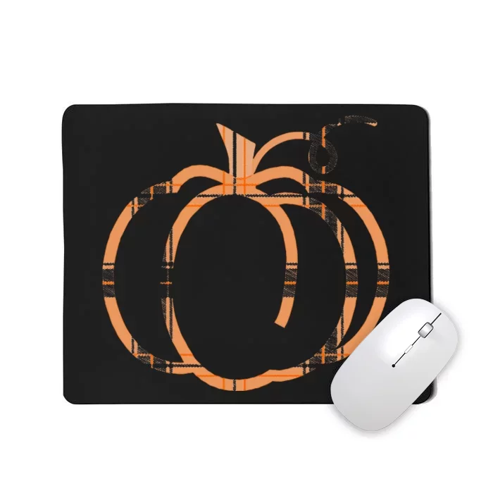 Fall Pumpkin Cute Thanksgiving Autumn Buffalo Plaid Pumpkin Mousepad