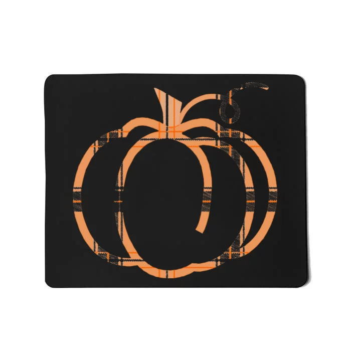 Fall Pumpkin Cute Thanksgiving Autumn Buffalo Plaid Pumpkin Mousepad