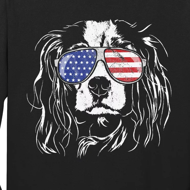 Funny Proud Cavalier King Charles Spaniel Patriotic Dog Long Sleeve Shirt