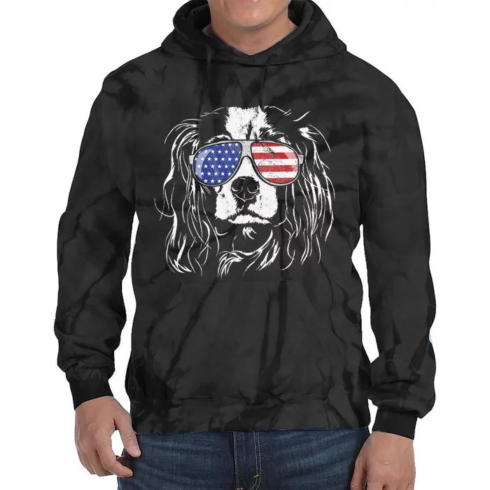 Funny Proud Cavalier King Charles Spaniel Patriotic Dog Tie Dye Hoodie