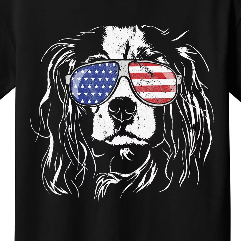 Funny Proud Cavalier King Charles Spaniel Patriotic Dog Kids T-Shirt