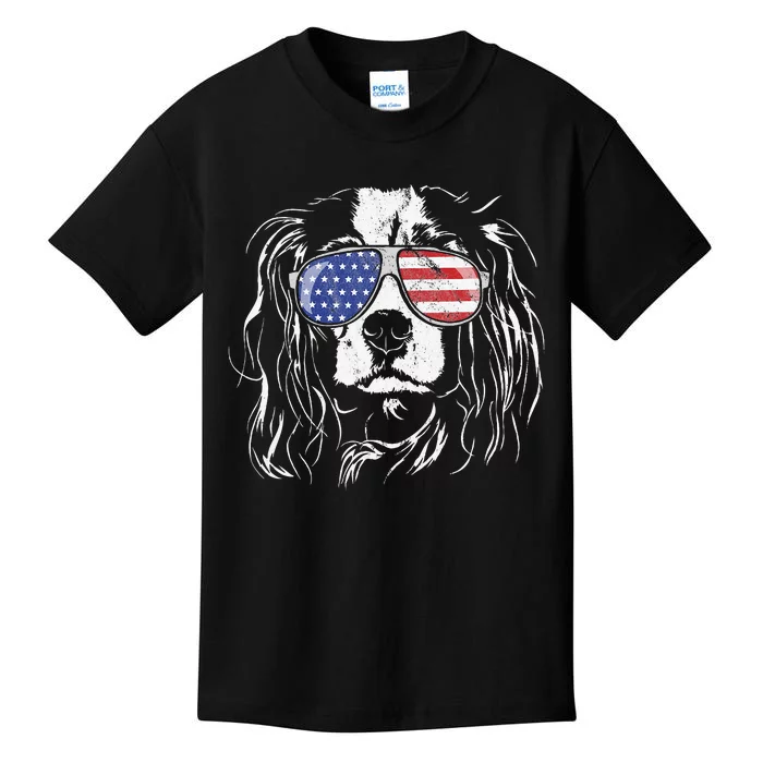 Funny Proud Cavalier King Charles Spaniel Patriotic Dog Kids T-Shirt