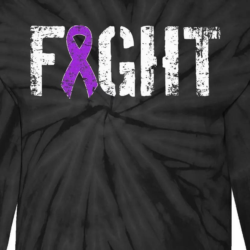 Fight Pancreatic Cancer Military Style Awareness Ribbon Tie-Dye Long Sleeve Shirt