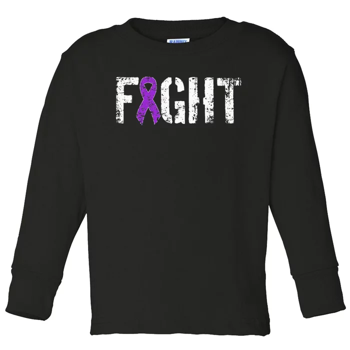 Fight Pancreatic Cancer Military Style Awareness Ribbon Toddler Long Sleeve Shirt