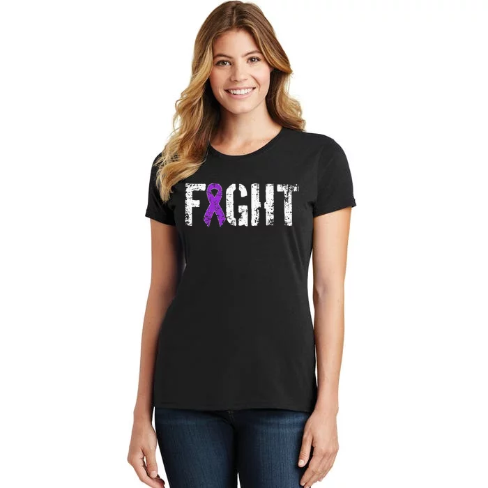 Fight Pancreatic Cancer Military Style Awareness Ribbon Women's T-Shirt