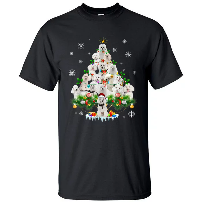 Funny Poodle Christmas Tree Ornament Decor Costume Tall T-Shirt