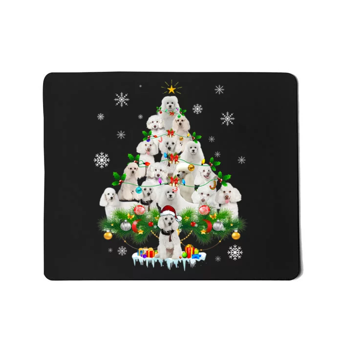 Funny Poodle Christmas Tree Ornament Decor Costume Mousepad