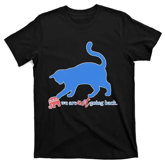 Funny Political Cat Pushing Republican Elephant T-Shirt