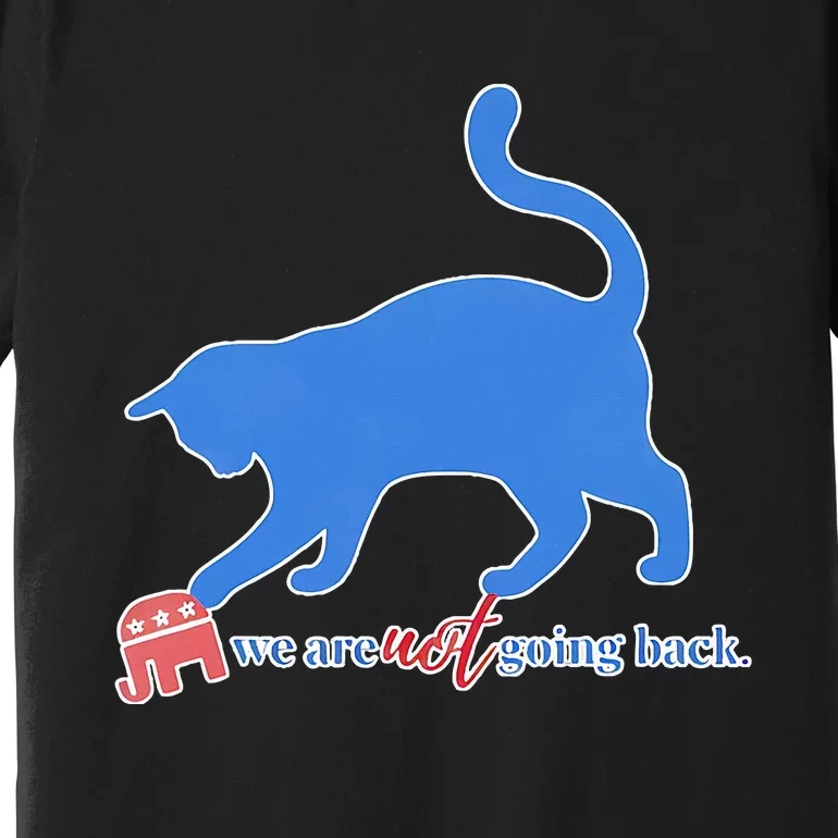 Funny Political Cat Pushing Republican Elephant Premium T-Shirt