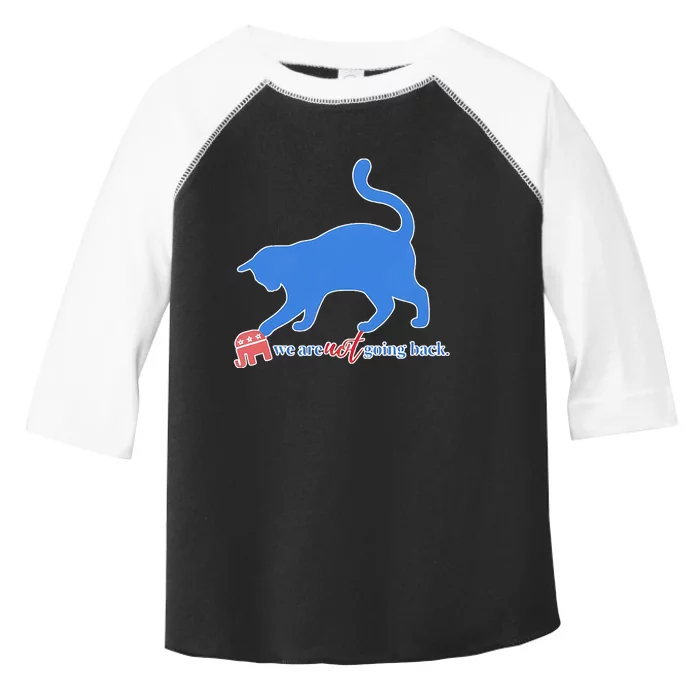 Funny Political Cat Pushing Republican Elephant Toddler Fine Jersey T-Shirt