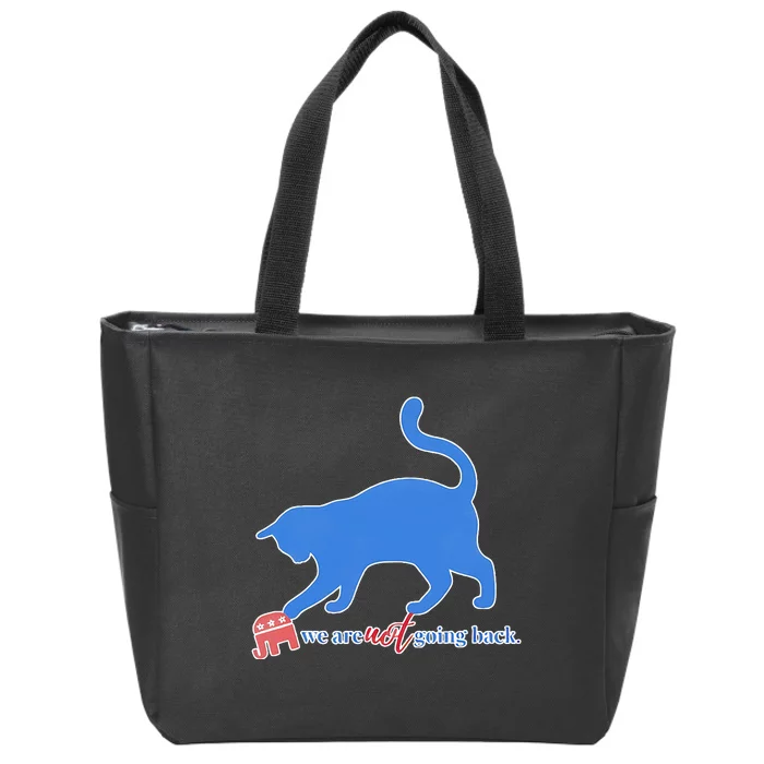 Funny Political Cat Pushing Republican Elephant Zip Tote Bag