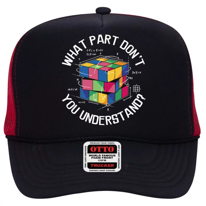 Funny Puzzle Cube High Crown Mesh Trucker Hat