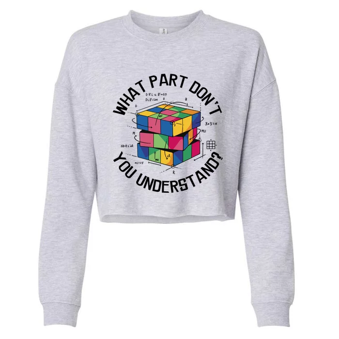 Funny Puzzle Cube Cropped Pullover Crew