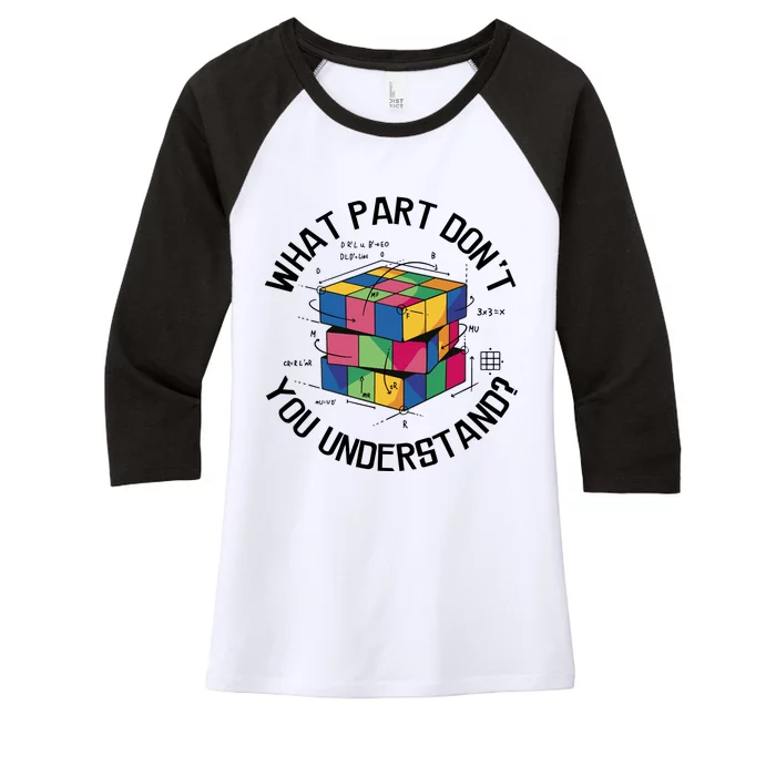 Funny Puzzle Cube Women's Tri-Blend 3/4-Sleeve Raglan Shirt