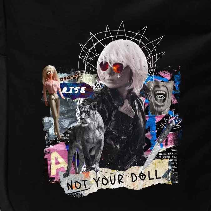 Feminist Punk Collage Not Your Doll Impact Tech Backpack