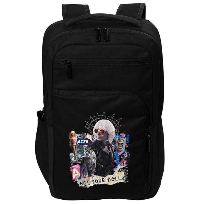 Feminist Punk Collage Not Your Doll Impact Tech Backpack