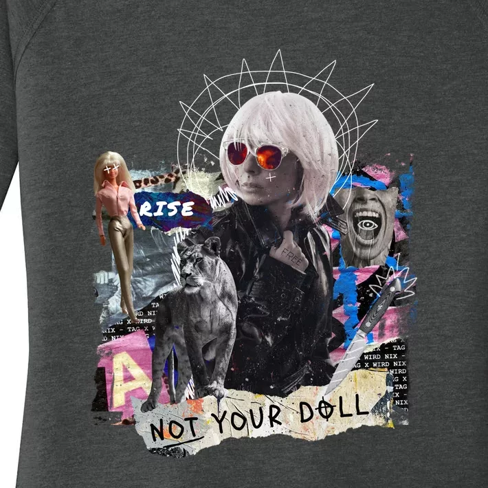 Feminist Punk Collage Not Your Doll Women's Perfect Tri Tunic Long Sleeve Shirt