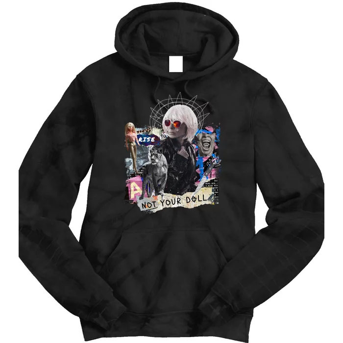 Feminist Punk Collage Not Your Doll Tie Dye Hoodie