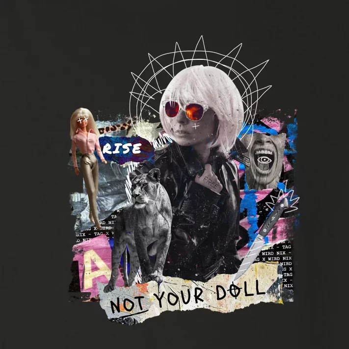 Feminist Punk Collage Not Your Doll Toddler Long Sleeve Shirt