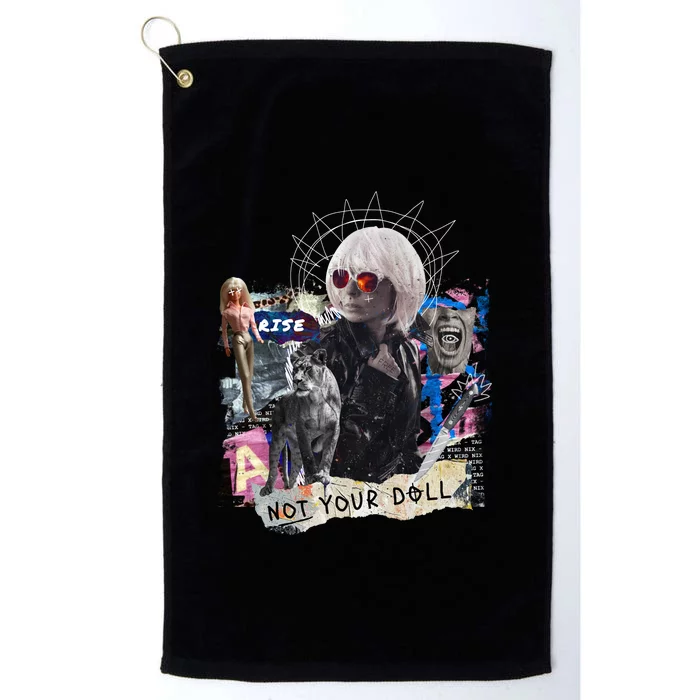 Feminist Punk Collage Not Your Doll Platinum Collection Golf Towel