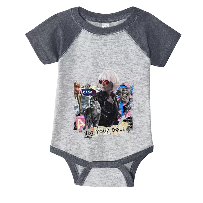 Feminist Punk Collage Not Your Doll Infant Baby Jersey Bodysuit