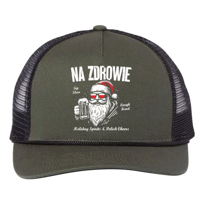 Funny Polish Christmas Santa Cool Na Zdrowie Poland Beer Meaningful Gift Retro Rope Trucker Hat Cap