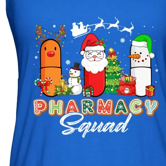 Funny Pills Christmas Lights Pharmacy Crew Reindeer Santa Cute Gift Ladies Essential Flowy Tank