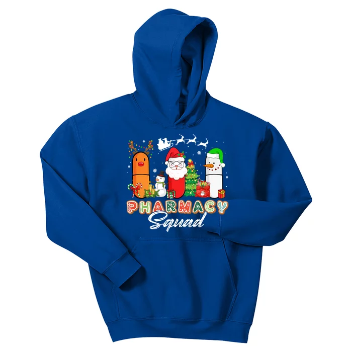 Funny Pills Christmas Lights Pharmacy Crew Reindeer Santa Cute Gift Kids Hoodie