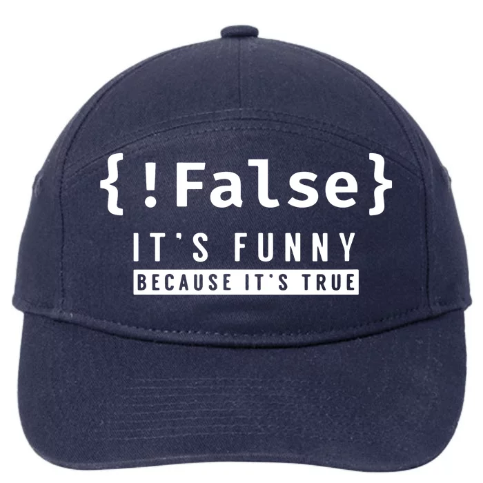 False Programmer Coding Code Coder Software 7-Panel Snapback Hat