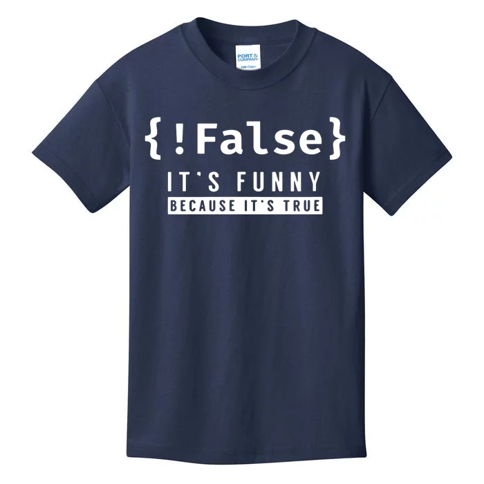 False Programmer Coding Code Coder Software Kids T-Shirt