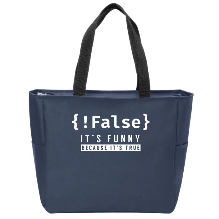 False Programmer Coding Code Coder Software Zip Tote Bag