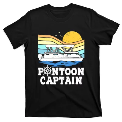 Funny Pontoon Boat Shirt Captain Gifts Owner Vintage Boating T