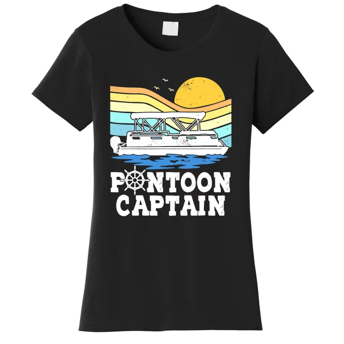 Funny Pontoon Captain Vintage Pontoon Boat Women's T-Shirt