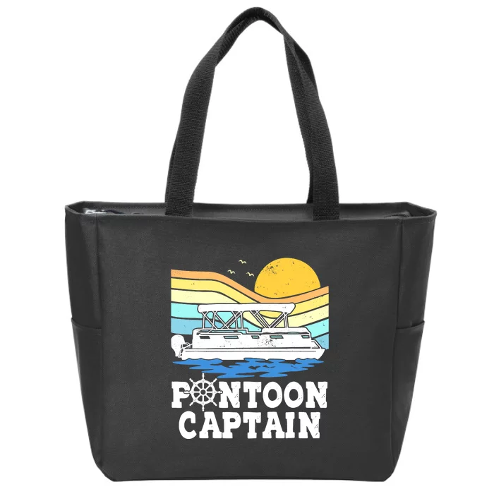 Funny Pontoon Captain Vintage Pontoon Boat Zip Tote Bag