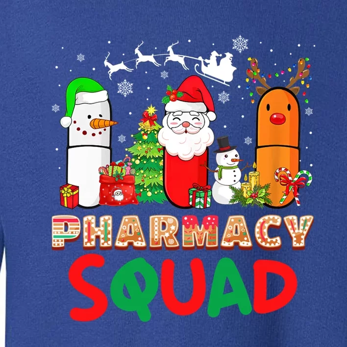 Funny Pills Christmas Lights Pharmacy Crew Reindeer Santa Gift Toddler Sweatshirt