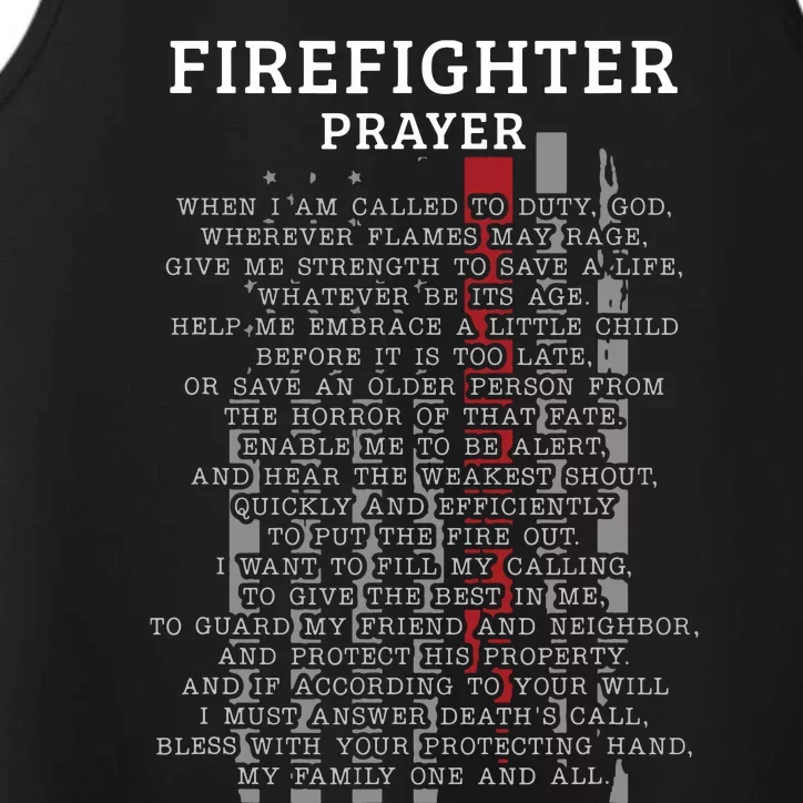 FireFighters Prayer Clothes Gift Performance Tank