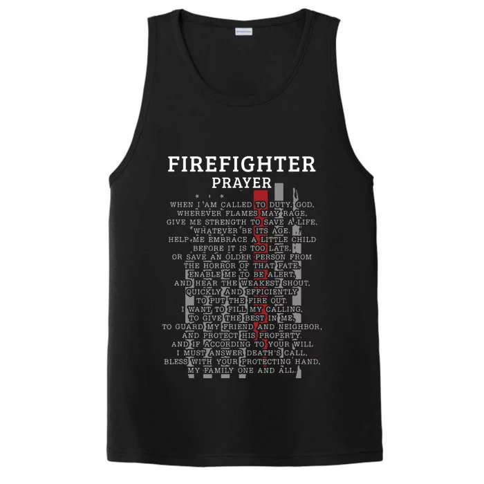 FireFighters Prayer Clothes Gift Performance Tank