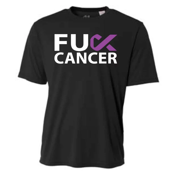 Fuck Pancreatic Cancer F U Fu Purple Ribbon Cancer Awareness Cute Gift Cooling Performance Crew T-Shirt