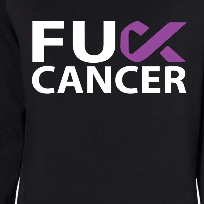 Fuck Pancreatic Cancer F U Fu Purple Ribbon Cancer Awareness Cute Gift Womens California Wash Sweatshirt