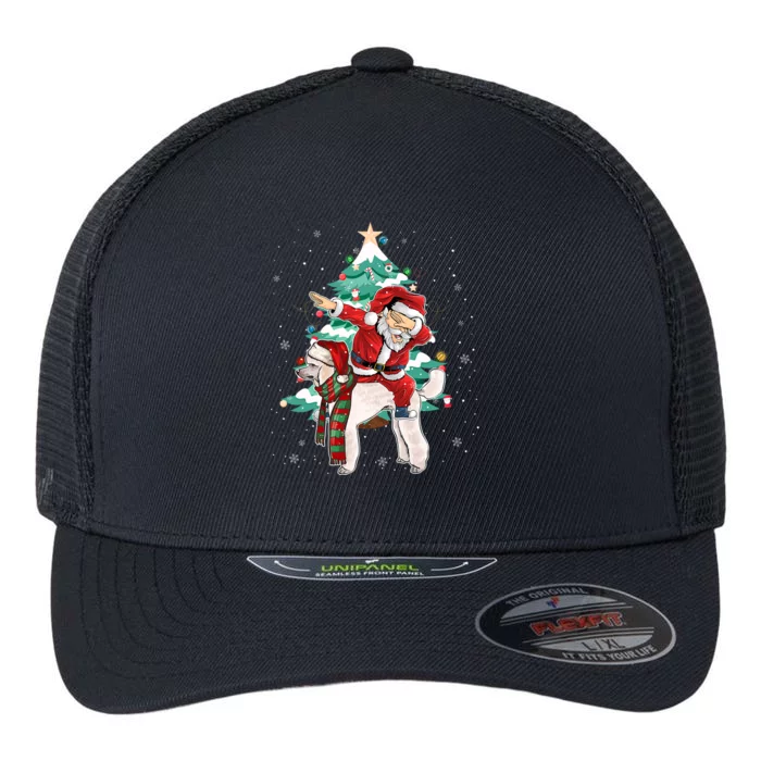 Funny Poodle Christmas Tree Dabbing Santa Xmas Gift Flexfit Unipanel Trucker Cap